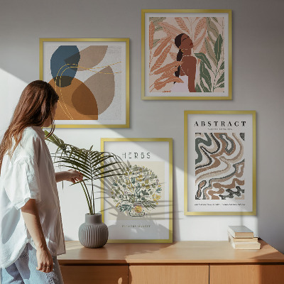 Multi-piece wall decor set Boho aesthetic pastel posters