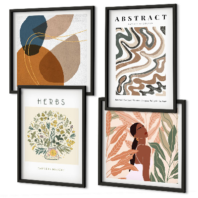Multi-piece wall decor set Boho aesthetic pastel posters