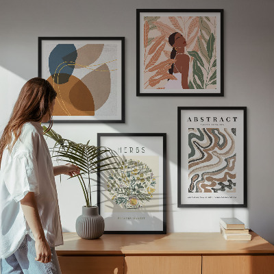 Multi-piece wall decor set Boho aesthetic pastel posters