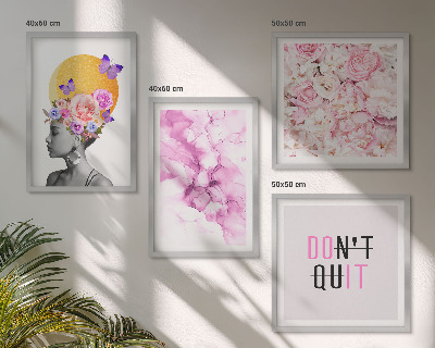 Wall art set Flowers abstract portrait of a woman