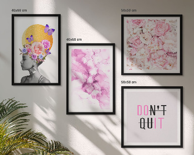 Wall art set Flowers abstract portrait of a woman