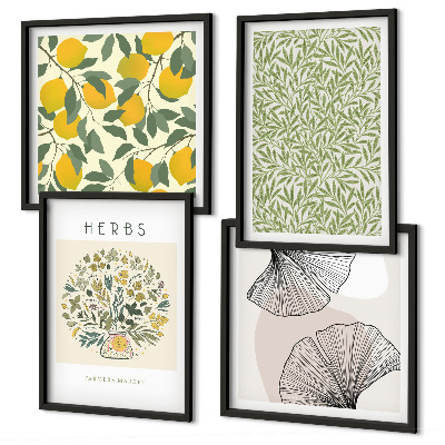 Multi-piece wall decor set Lemon Herbs and Leaves