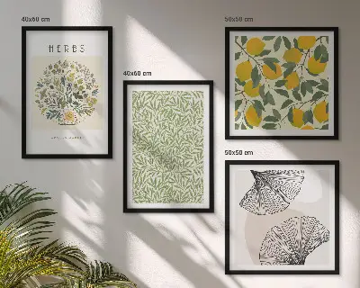 Multi-piece wall decor set lemon herbs and leaves design