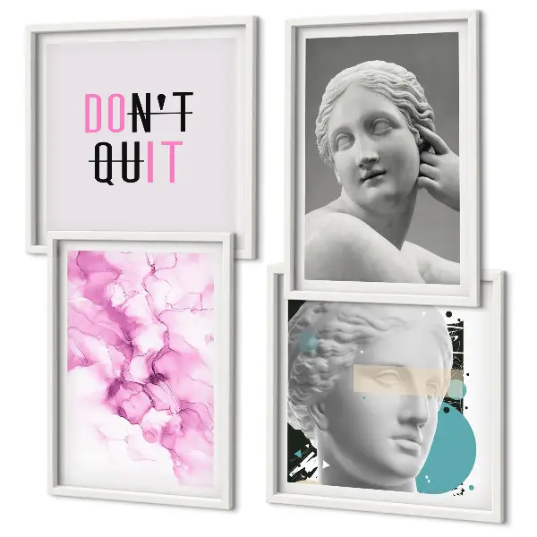 Abstract watercolor wall art set sculpture style prints