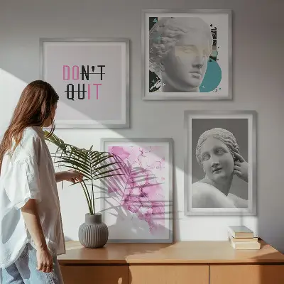 Abstract watercolor wall art set sculpture style prints