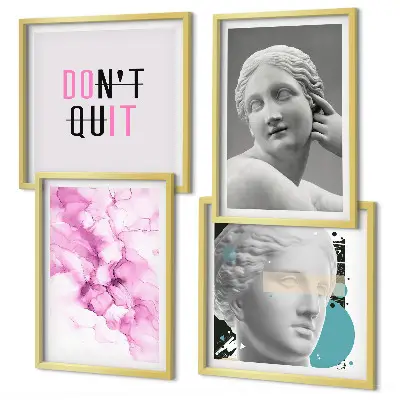 Abstract watercolor wall art set sculpture style prints