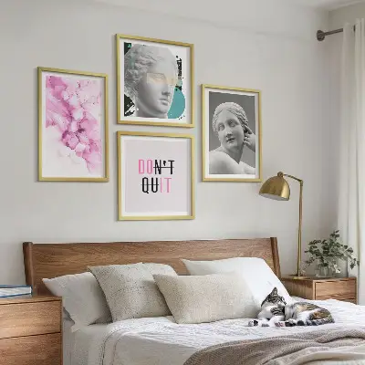 Abstract watercolor wall art set sculpture style prints