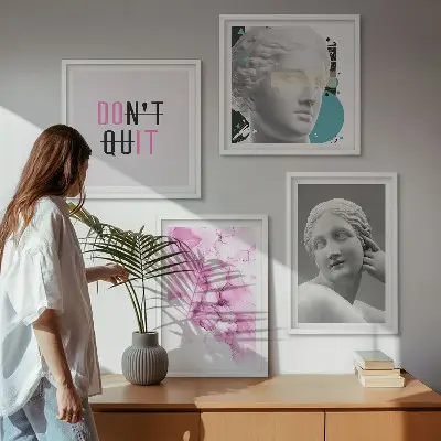 Abstract watercolor wall art set sculpture style prints