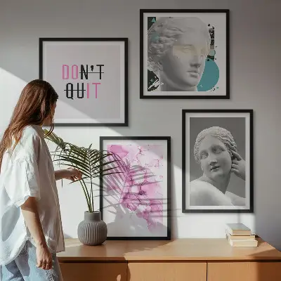 Abstract watercolor wall art set sculpture style prints