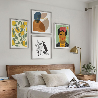 Multi-piece wall decor set Lemons wine portrait of Frida