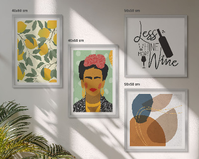 Multi-piece wall decor set Lemons wine portrait of Frida