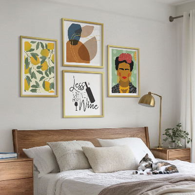 Multi-piece wall decor set Lemons wine portrait of Frida