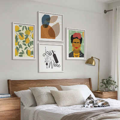 Multi-piece wall decor set Lemons wine portrait of Frida