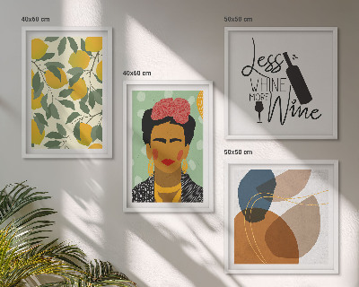 Multi-piece wall decor set Lemons wine portrait of Frida