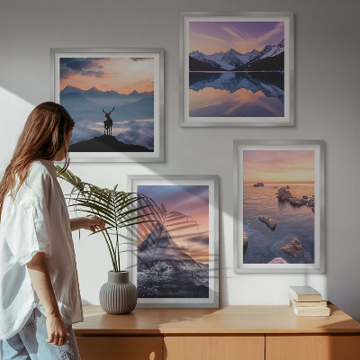 Wall art set Landscapes mountains lakes jelen