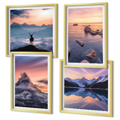 Wall art set Landscapes mountains lakes jelen