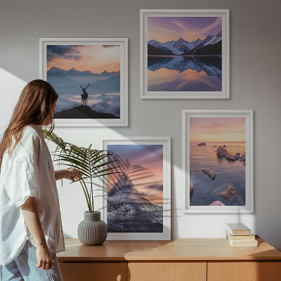 Wall art set Landscapes mountains lakes jelen