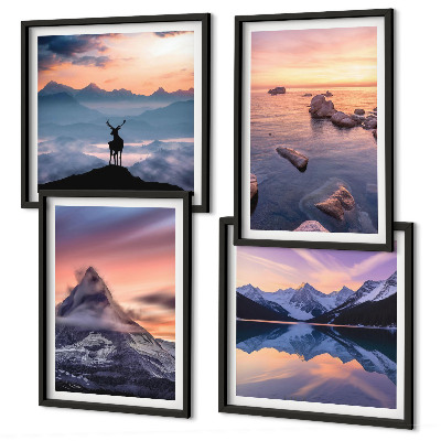 Wall art set Landscapes mountains lakes jelen