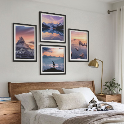 Wall art set Landscapes mountains lakes jelen