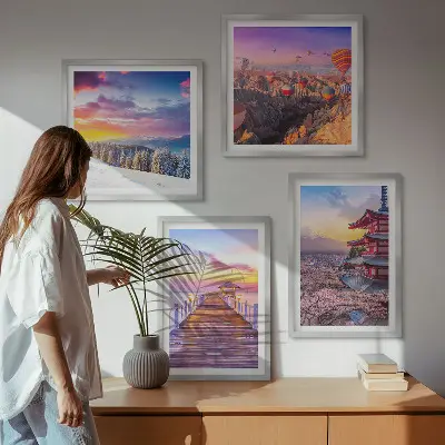 Romantic skyscapes wall art set of 4 pieces