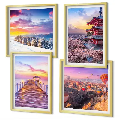 Romantic skyscapes wall art set of 4 pieces