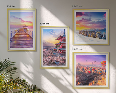 Set of 4 wall art pieces Romantic skyscapes