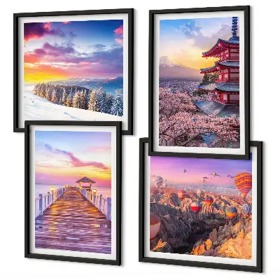 Romantic skyscapes wall art set of 4 pieces