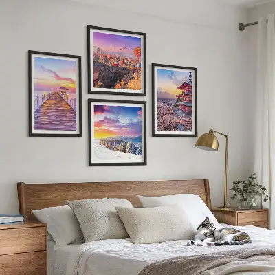 Romantic skyscapes wall art set of 4 pieces