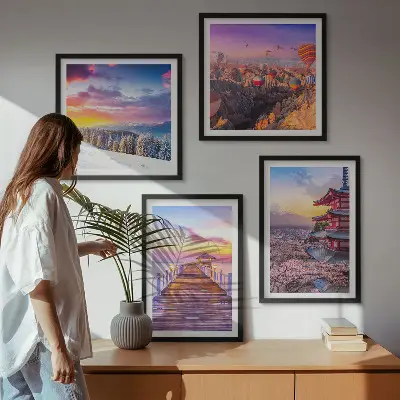 Romantic skyscapes wall art set of 4 pieces