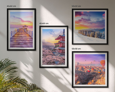 Set of 4 wall art pieces Romantic skyscapes