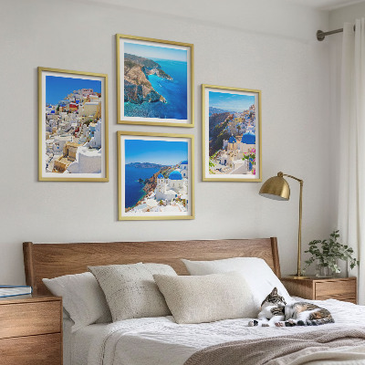 Multi-piece wall decor set Architectural landscape Oia Santorini Greece