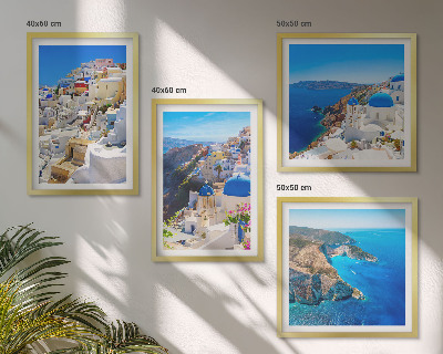 Multi-piece wall decor set Architectural landscape Oia Santorini Greece