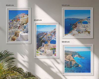 Multi-piece wall decor set Architectural landscape Oia Santorini Greece