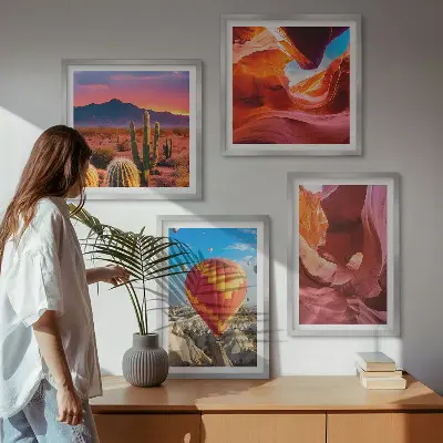 Desert landscape wall art set gorge scenery print collection