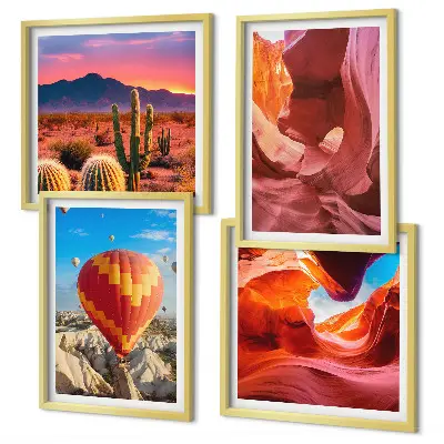 Desert landscape wall art set gorge scenery print collection