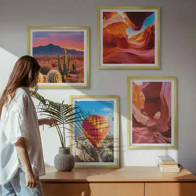 Desert landscape wall art set gorge scenery print collection