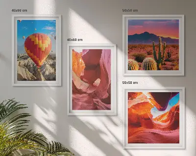 Desert landscape wall art set gorge scenery print collection