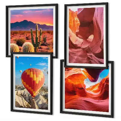 Desert landscape wall art set gorge scenery print collection