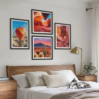 Desert landscape wall art set gorge scenery print collection