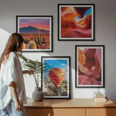 Desert landscape wall art set gorge scenery print collection