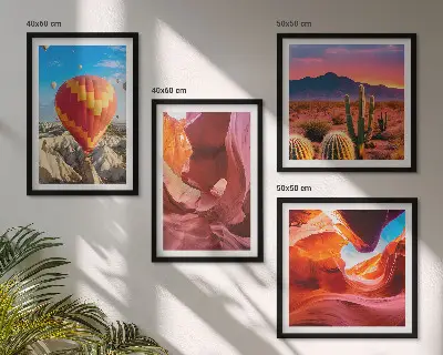 Desert landscape wall art set gorge scenery print collection