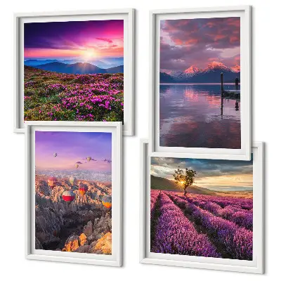 Wall art set lavender fields at sunset