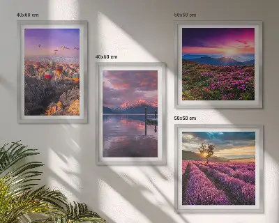 Wall art set lavender fields at sunset