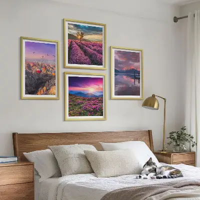 Wall art set lavender fields at sunset
