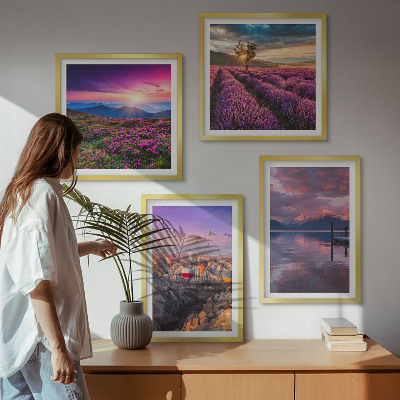 Wall art set Lavender fields sunset
