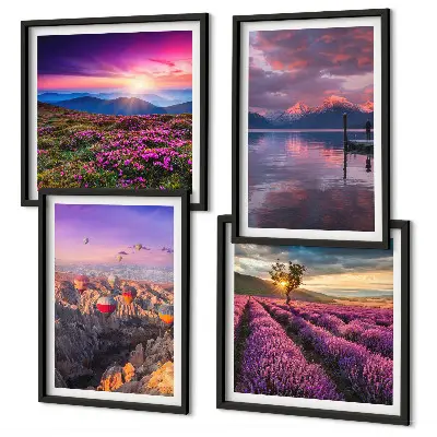 Wall art set lavender fields at sunset