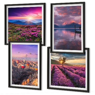 Wall art set Lavender fields sunset