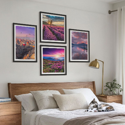 Wall art set Lavender fields sunset