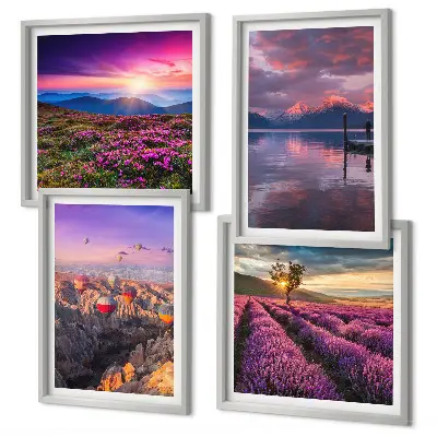 Wall art set lavender fields at sunset