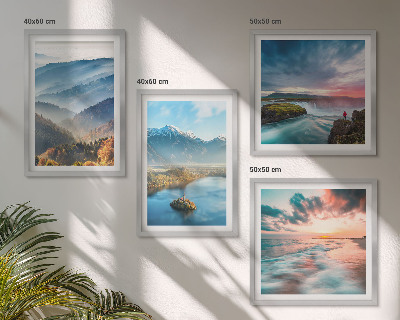 Multi-piece wall decor set Mountain landscapes waterfalls